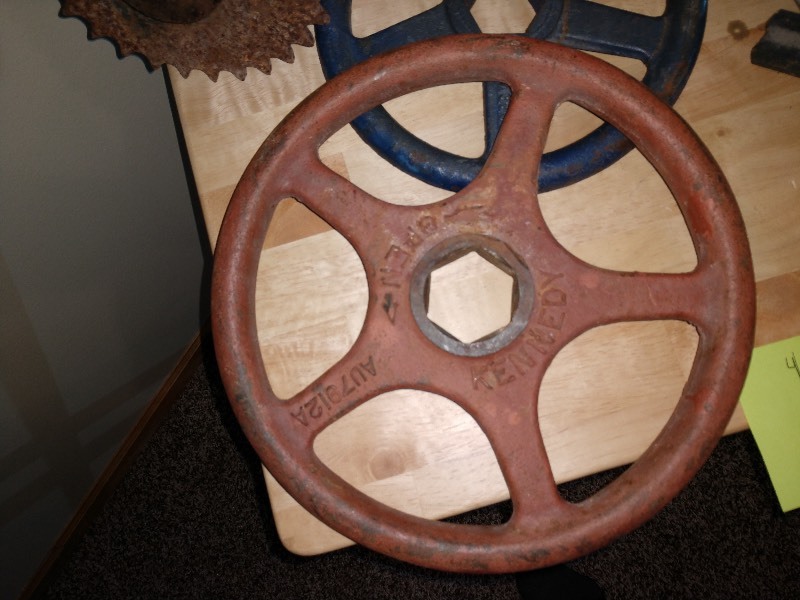 lot 44 image: Cast Iron Gate Water Valve Wheel Handles