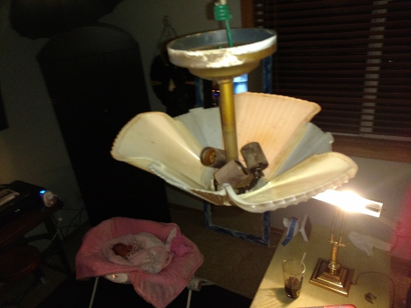 lot 82 image: Antique Art Deco Slip Shade Ceiling Fixture
