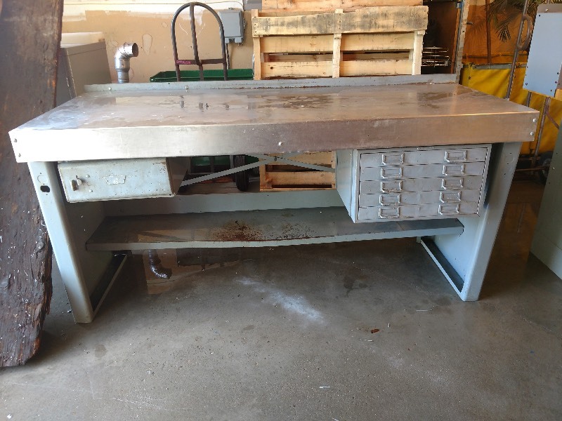 lot 94 image: Heavy Duty Stainless Steel Work Bench