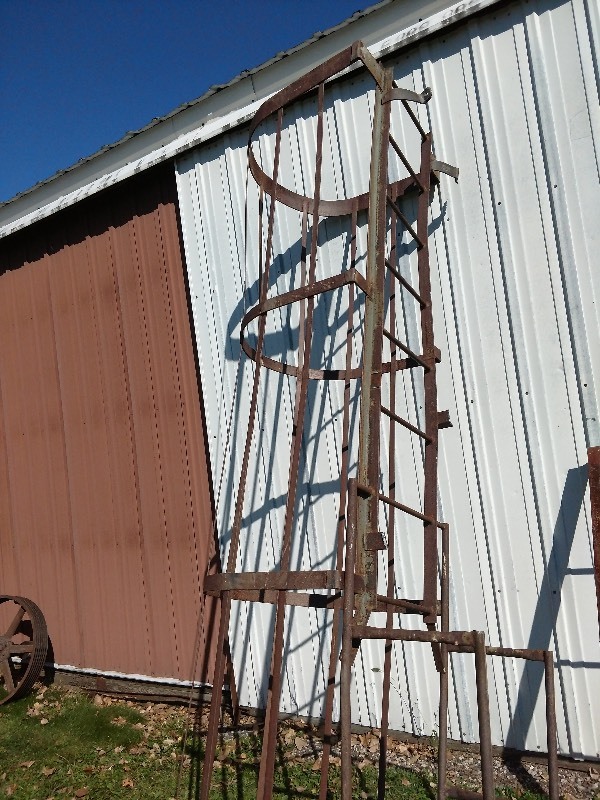 lot 97 image: Industrial Caged Safety Ladder
