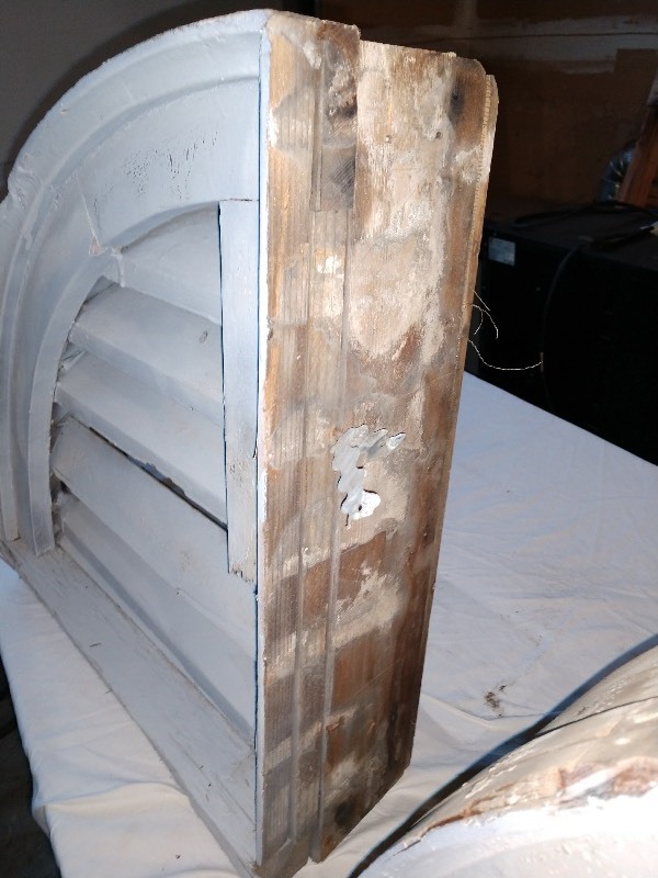 lot 130 image: Antique Wood Gable Vent Attic Vents