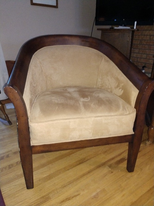 lot 123 image: Suede Chair