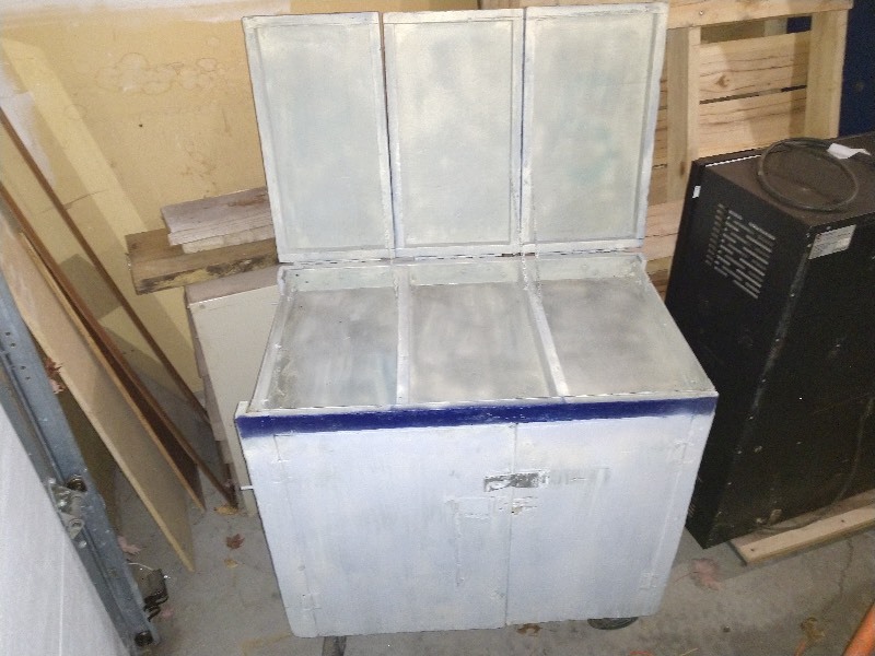 lot 143 image: Wood Industrial Cart