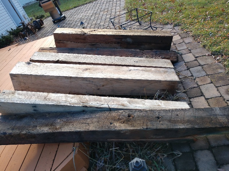 lot 162 image: HUGE LOT Of Old Wood Beams From Hillman Mechanical Building