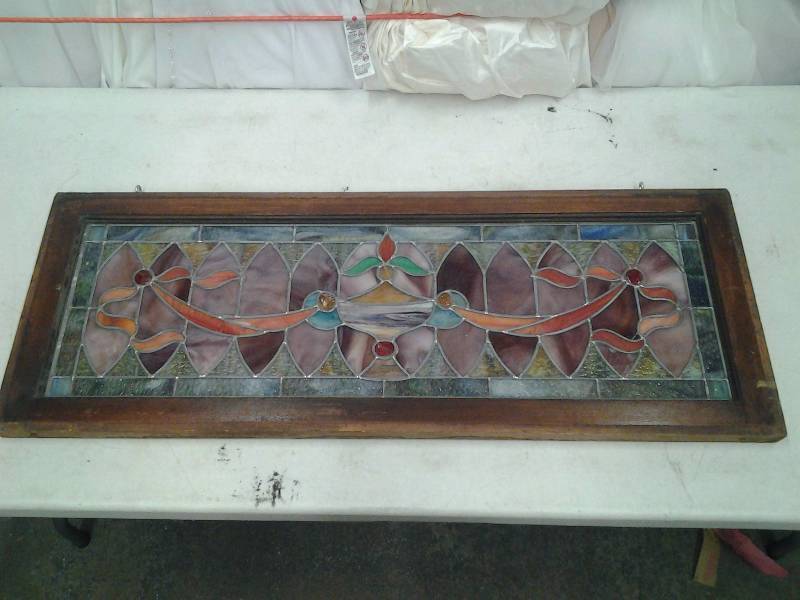 lot 15 image: Stained Glass Window 16x42