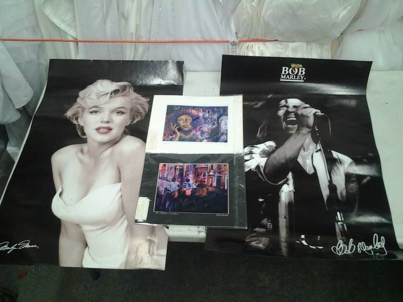 lot 41 image: Marilyn Monroe & Bob Marley Posters