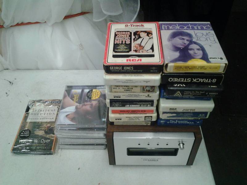 lot 62 image: 8-Track Tape Player, Tapes, Cds