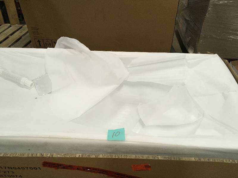 lot 10 image: AKDY 5.83 ft. Acrylic Center Drain Rectangular Ended Flatbottom Non-Whirlpool Freestanding Bathtub - Retail $1099 Open Box