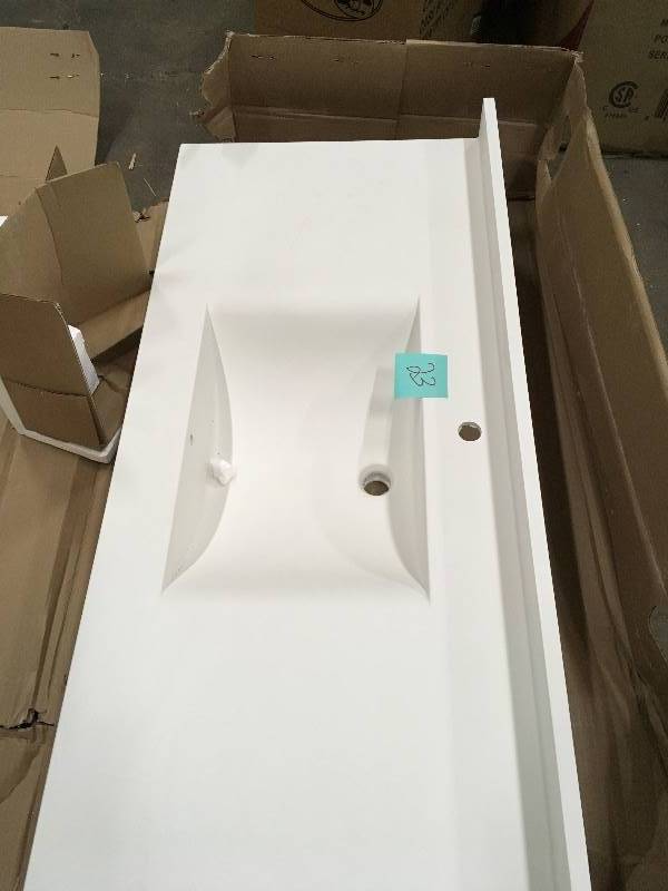 lot 23 image: Swanstone Metropolitan 49 Contour Vanity Top, White - Open Box