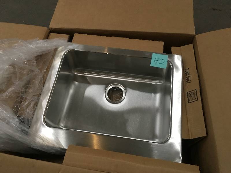 lot 40 image: Elkay ELUHF2520 Gourmet Lustertone Stainless Single Bowl Apron Front Undermount Sink - Open Box