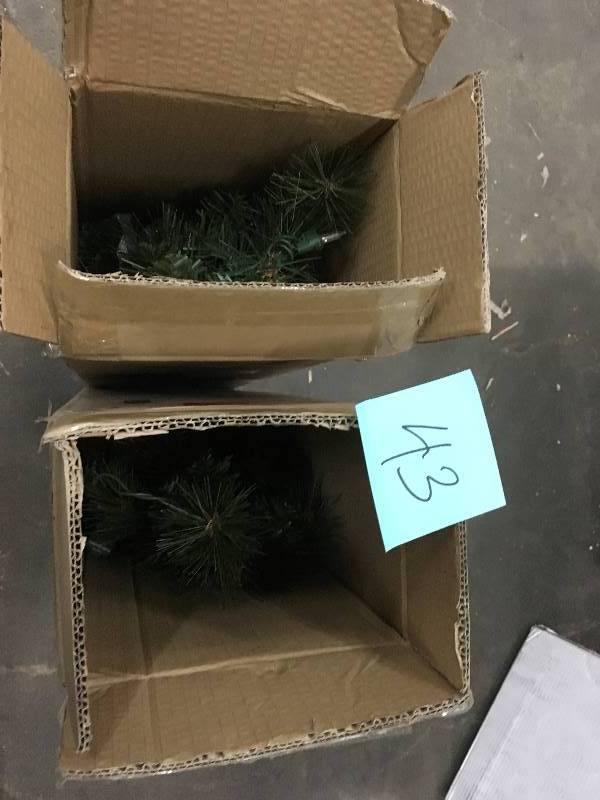 lot 43 image: 32 in. Pre-Lit Wesley Pine Swag x 133 Tips with 35 Plug-In IndoorOutdoor Warm White LED Lights - Lot of 2 - Open Box