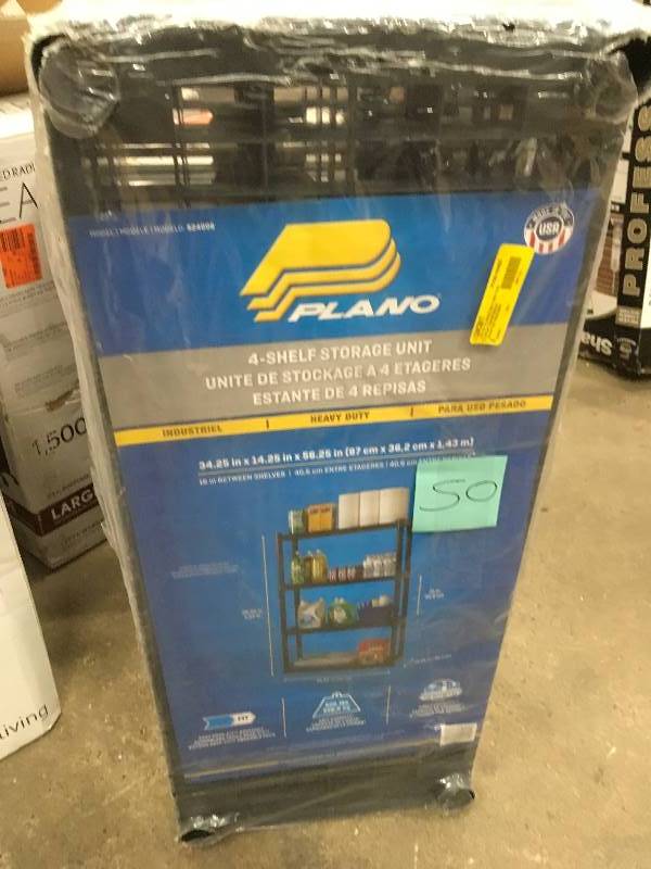 lot 50 image: PLANO 4-Shelf Storage Unit - Open Box