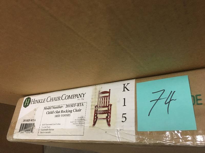 lot 74 image: Hinkle Chair Company Childs Slat Rocking Chair - Open Box