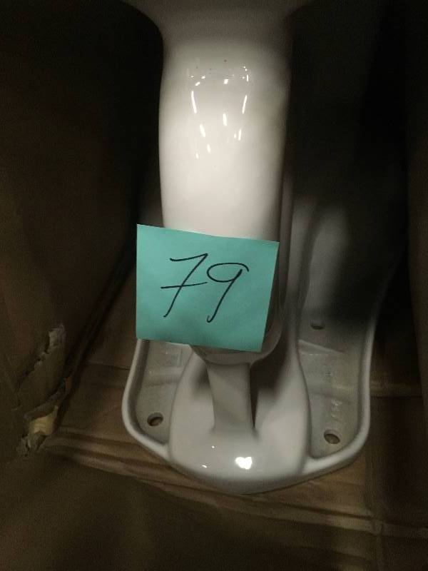 lot 79 image: American Standard Colony White China Toilet  Open Box