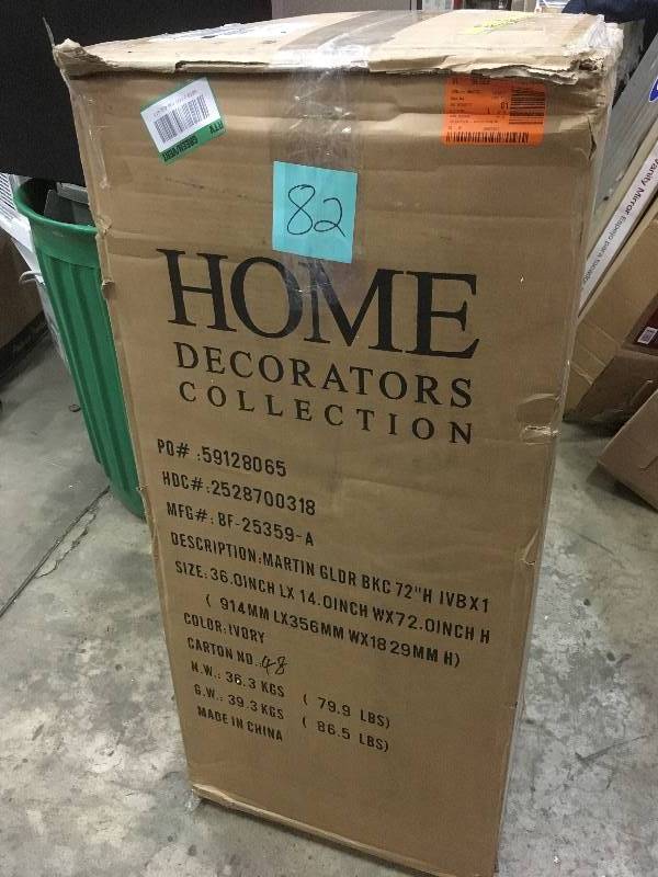 lot 82 image: Home Decorators Collection Martin GLDR BKC 72 - Open Box