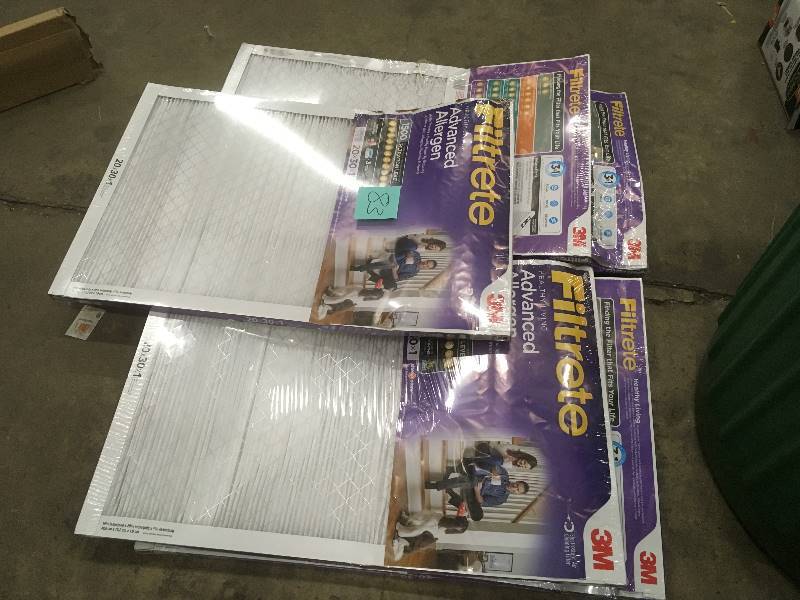 lot 83 image: Filtrete Advanced Allergen Reduction Air and Furnace Filter, 1500 MPR Lot of 5 - Open Box