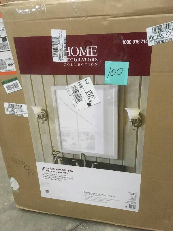lot 100 image: Home Decorators Collection 30 in. Vanity Mirror - Open Box