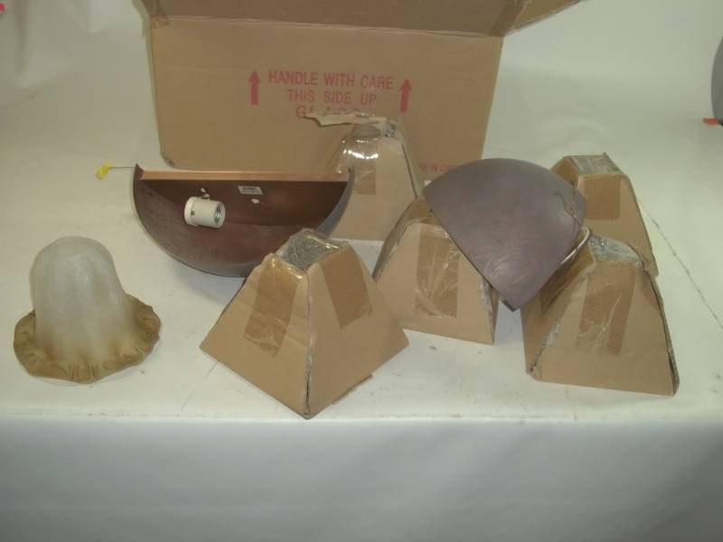 lot 6 image: Light Fixtures and Glass Sconces