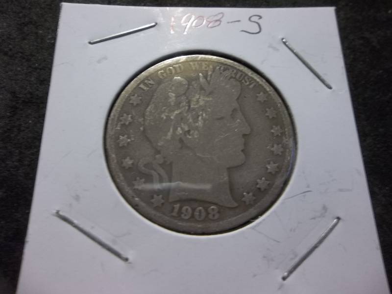 1908 S Barber Half Dollar