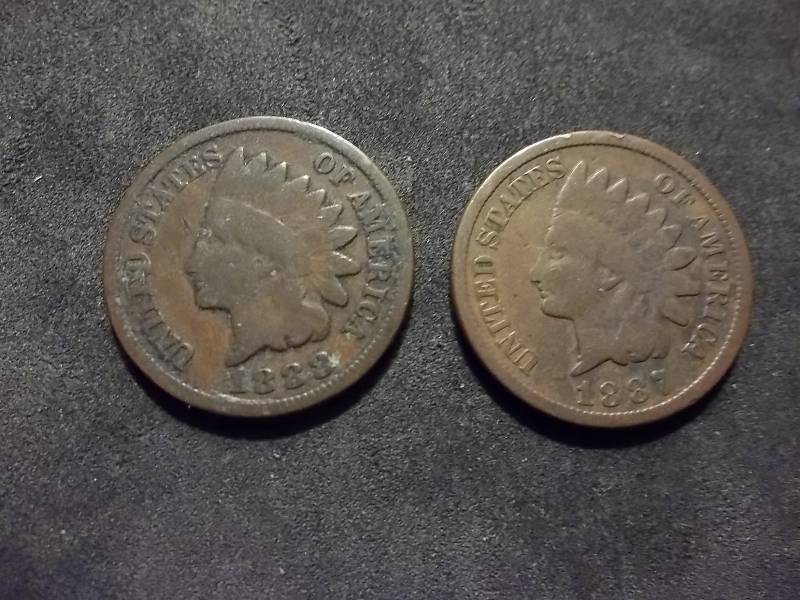 1887, 1888 Indian Head Cents