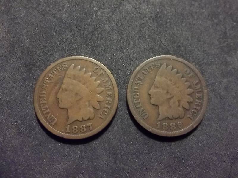 1887, 1889 Indian Head Cents