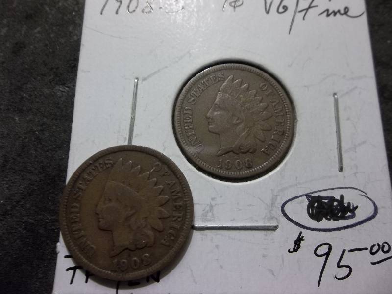 1908 & 1908 S Indian Head Cents