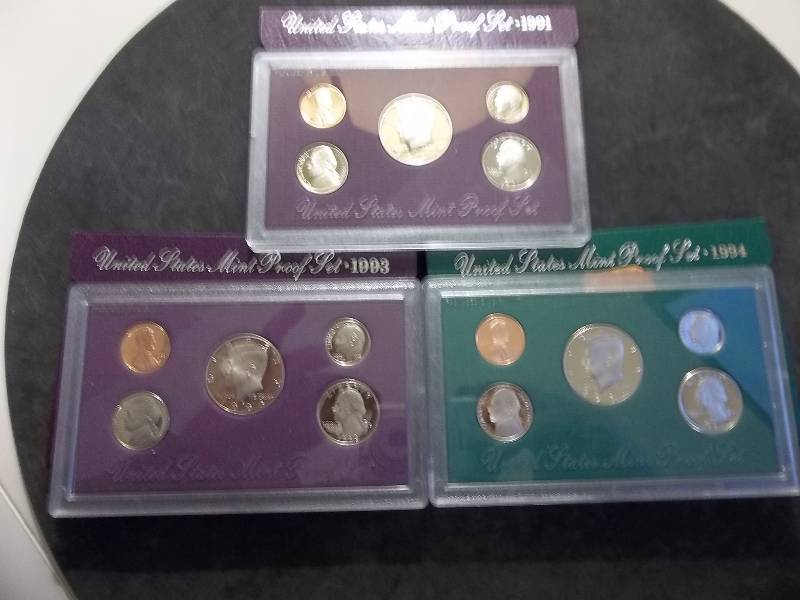 1991, 1993, 1994 US Mint Proof Sets