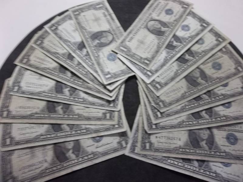 16-US One Dollar Silver Certificates Series 1957, A,B
