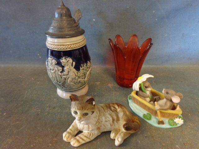 lot 170 image: Stein, Vase and Statuettes