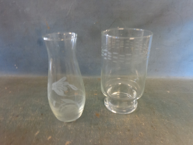 lot 180 image: Glass Vase and Pitcher