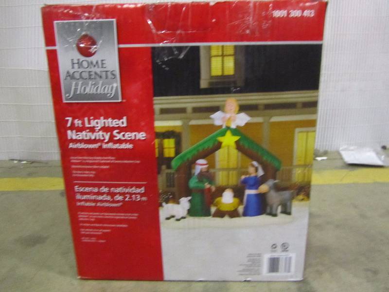lot 4 image: Home Accents Holiday 7 ft. Inflatable Nativity Scene