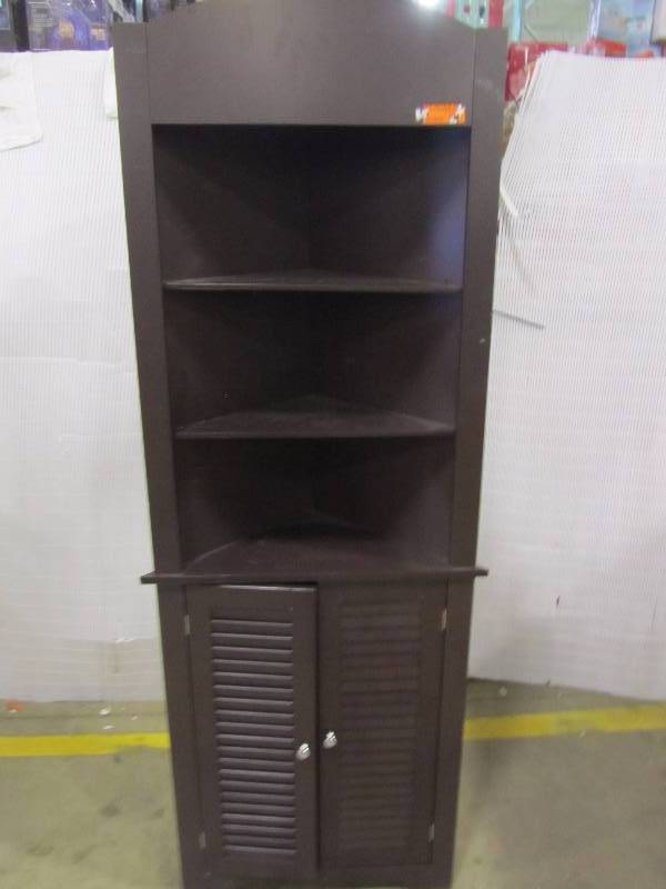 lot 4 image: RiverRidge Home Ellsworth 23-14 in. W x 68-310 in. H x 11-12 D Corner Bathroom Linen Storage Tower Cabinet in Espresso