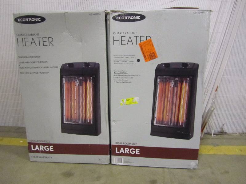lot 11 image: Ecotronic 1500-Watt 2-Element Infrared Electric Portable Heater. quantity of 2