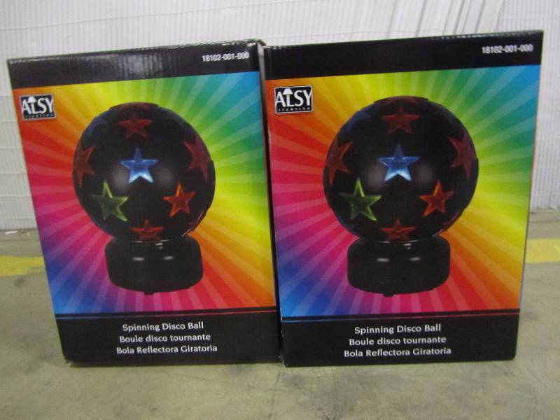 lot 15 image: Alsy 11 in. Multi-Color Disco Ball. quantity of 2