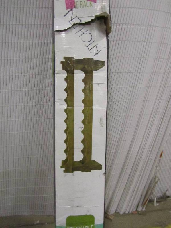 lot 22 image: Oceanstar 12 in. x 34.5 in. x 11.88 in. 18-Bottle Stackable Bamboo Wine Bottle Rack