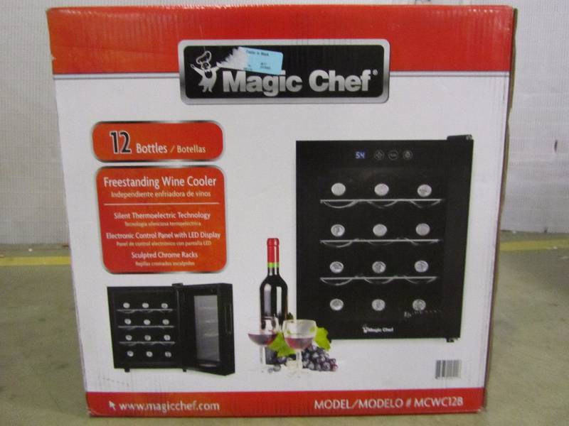 lot 29 image: Magic Chef 12-Bottle Wine Cooler in Black