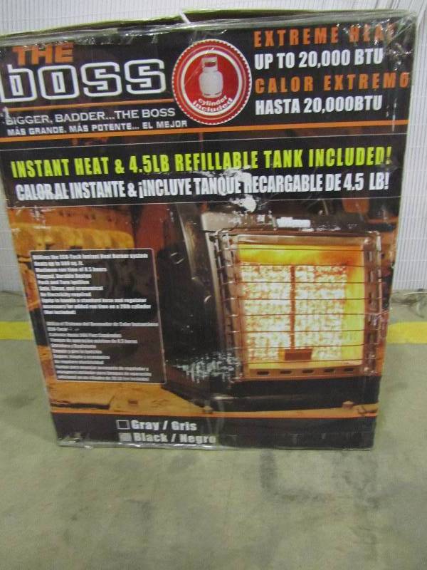 lot 58 image: The Boss 20,000 BTU Portable Infrared Portable Heater with Tank