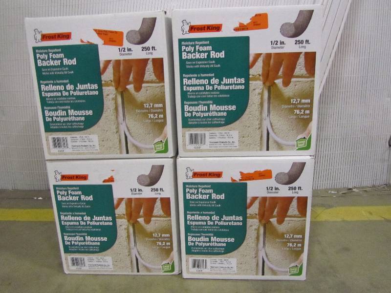 lot 62 image: Frost King 12 in. x 250 ft. Grey Poly Foam Caulk Saver Contractor Pack. quantity of 4