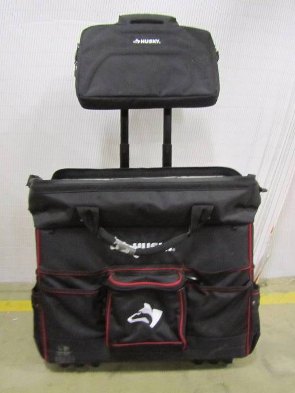 lot 63 image: Husky 16 in. Briefcase Husky 22 in. Pro Grade Rolling Tote
