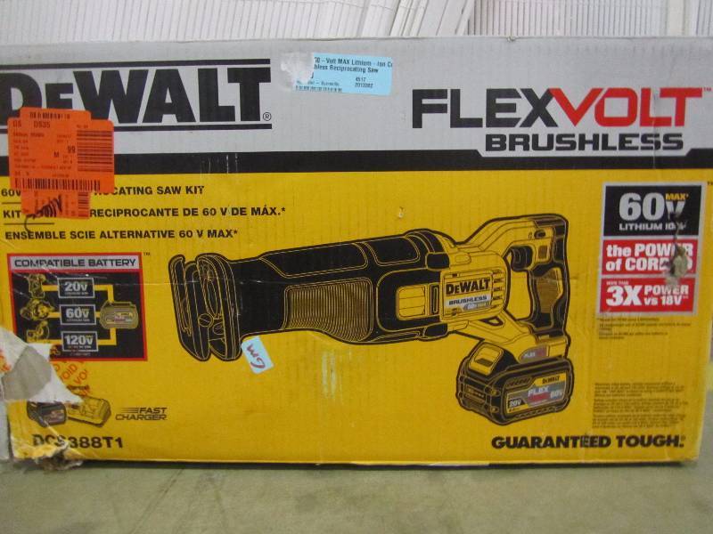 lot 73 image: DEWALT FLEXVOLT 60-Volt MAX Lithium-Ion Cordless Brushless Reciprocating Saw