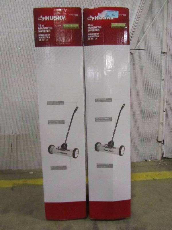 lot 86 image: Husky 18 in. Magnetic Sweeper Pickup Tool. quantity of 2