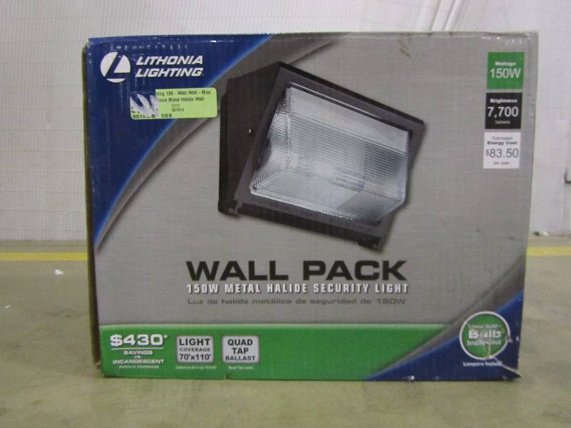 lot 90 image: Lithonia Lighting 150-Watt Wall-Mount Outdoor Bronze Metal Halide Wall Pack