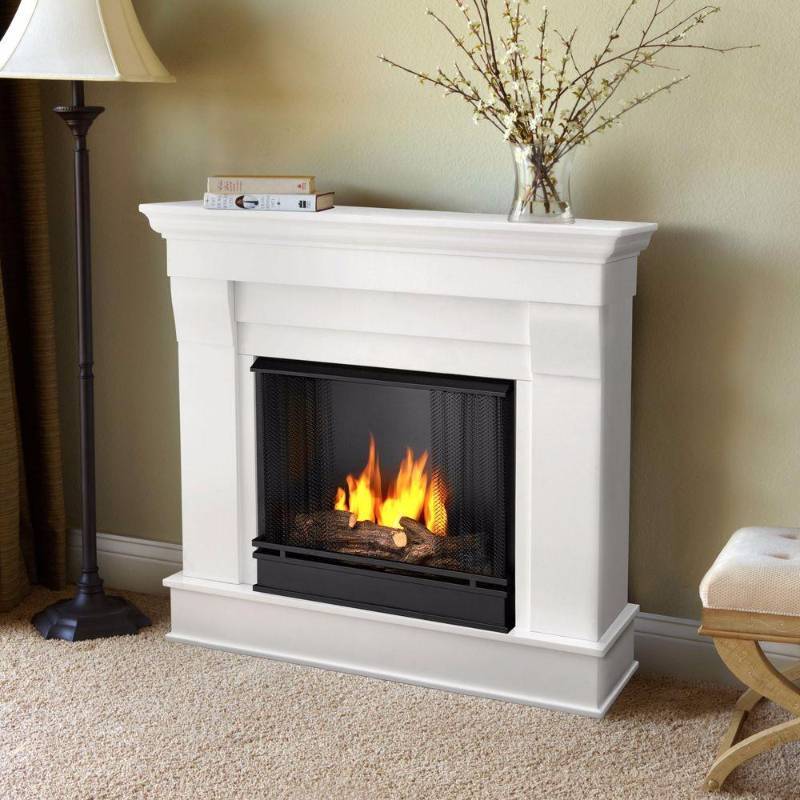 lot 59 image: Real Flame Chateau 41 in. Ventless Gel Fuel Fireplace in White