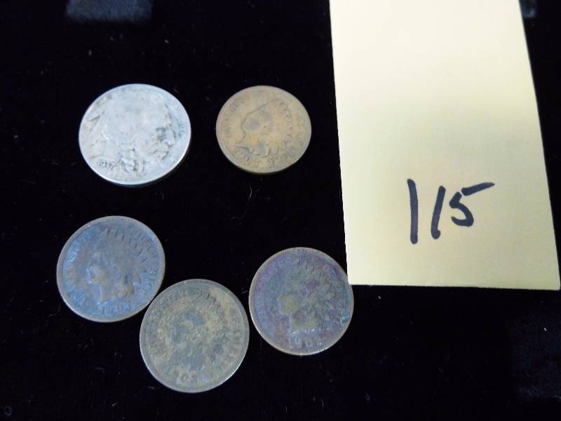 lot 115 image: Indian Nickels - Pennies