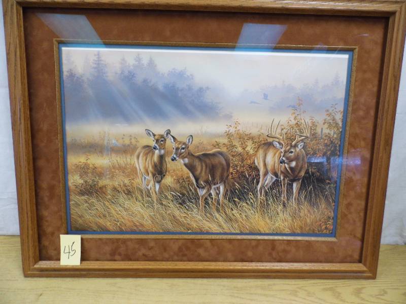 lot 45 image: Meadow Mist - Whitetail Deer Print