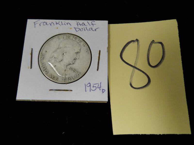 lot 80 image: 1954 D Farnklin Half Dollar