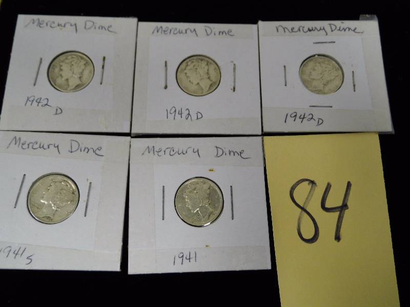 lot 84 image: Lot of Mercury Dimes