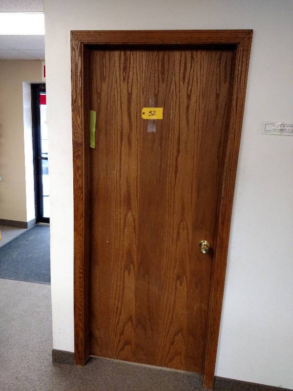 lot 52 image: 32 Oak Door with Frame & Trim, Buy...