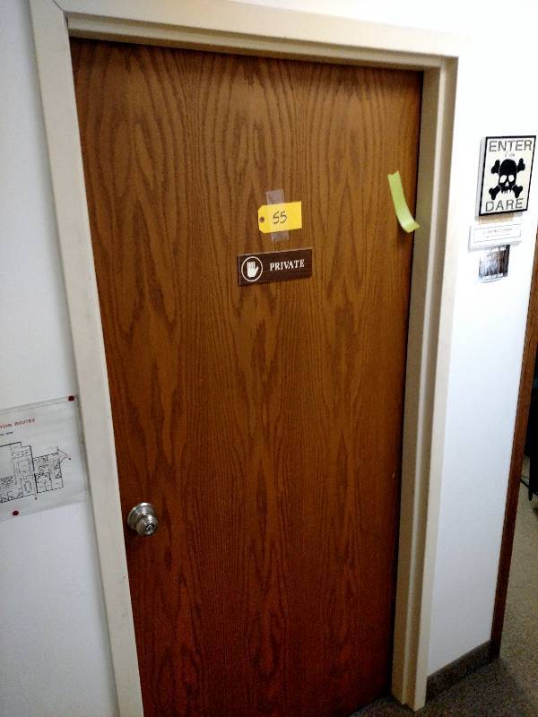 lot 55 image: 36 Oak Fire Door with Steel Frame,...