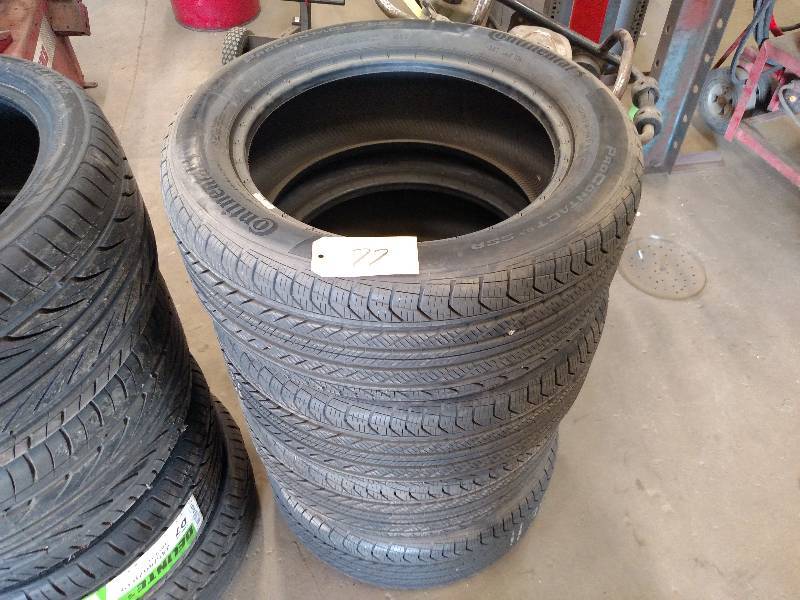 lot 77 image: (4) Continental 24550R18 Tires